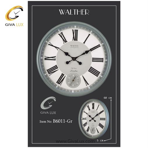 ساعت دیواری اورجینال والتر چوب طوسی| کد رفرنس 6011GR 6011-GR-1.jpg