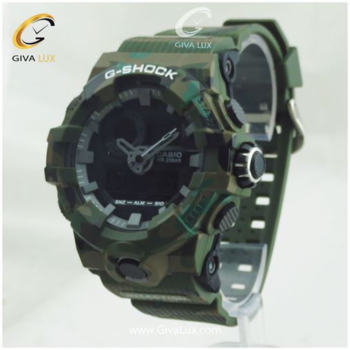 ساعت مچی اسپرت کاسیو جیشاک G-shock دو زمانه سبز چریکی