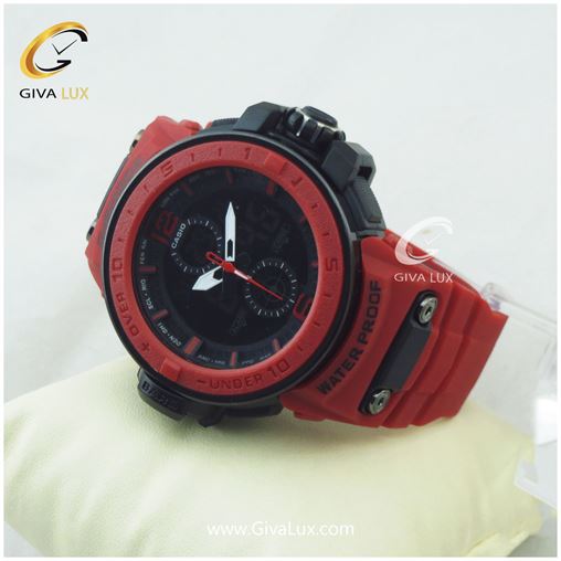 ساعت مچی اسپرت کاسیو جیشاک G-shock دو زمانه قرمز