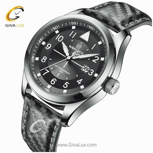 ساعت مچی مردانه بند چرم مشکی - طوسی نوی فورس NF8022 8022bgy1.jpg