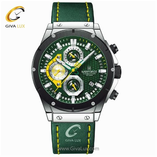 ساعت مچی مردانه بند چرم کورنوگراف نوی فورس NF8027 8027G.jpg