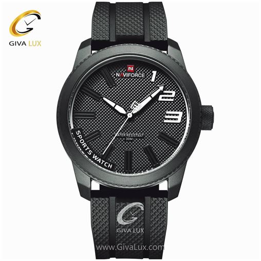 ساعت مچی مردانه بند پی یو مشکی نوی فورس NF9202 9202B.jpg