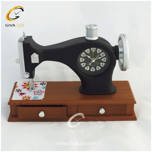ساعت رومیزی صفحه طرح چرخ خیاطی